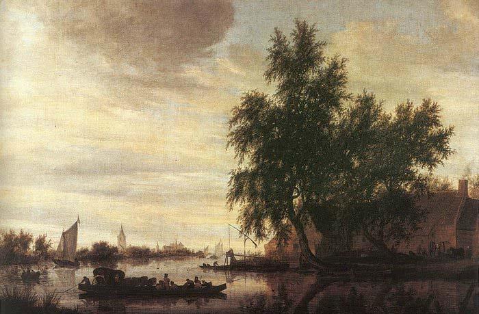 Saloman van Ruysdael The Ferryboat China oil painting art